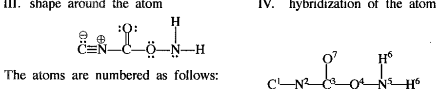 Hypothetical Lewis structure and numbering of atoms