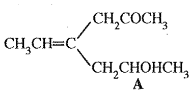 Compound A: CH_3CH=C(CH_2COCH_3)(CH_2CHOHCH_3)