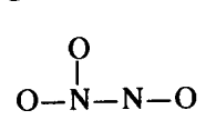 Skeleton of N_2O_3^{2−}