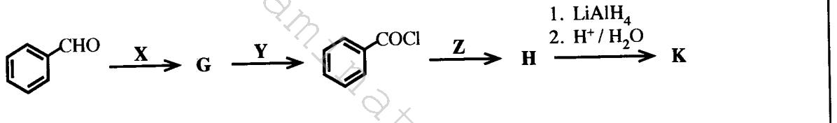Reaction series from benzaldehyde