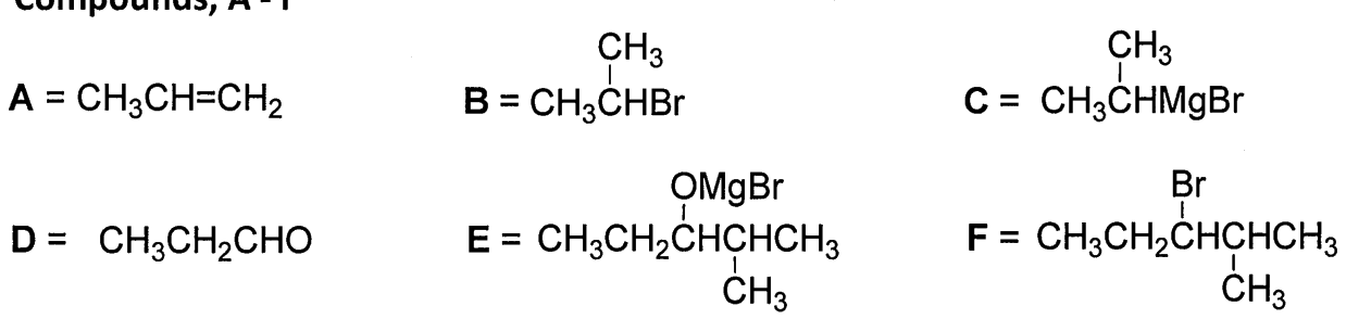 Structures of A – F (scheme)