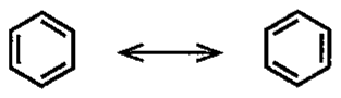 The two hypothetical cyclohexatriene (Kekulé) structures