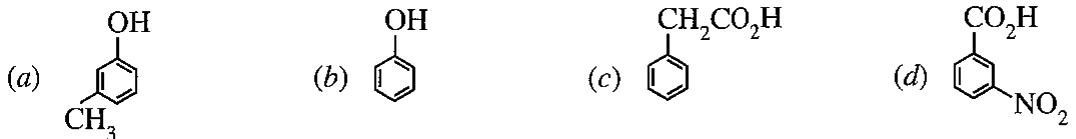 Compounds (a)–(d), left to right