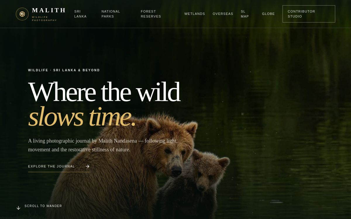 Malith Wildlife Photography homepage