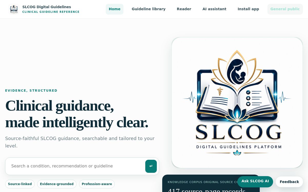 SLCOG Digital Guidelines homepage